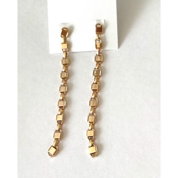 Noir Luxe Chain Drop Earrings - Picture 3 of 4